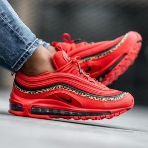 nike air max 97 black university red leopard